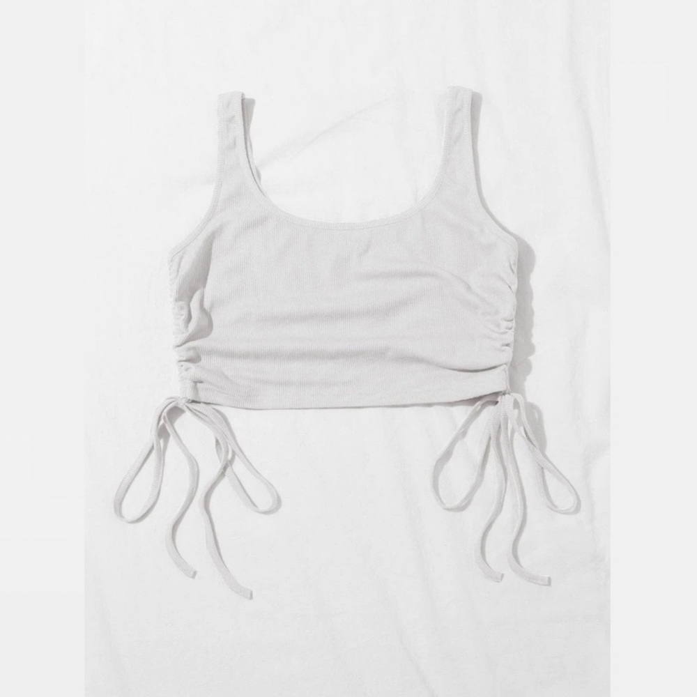 Drawstring ruched tank top
